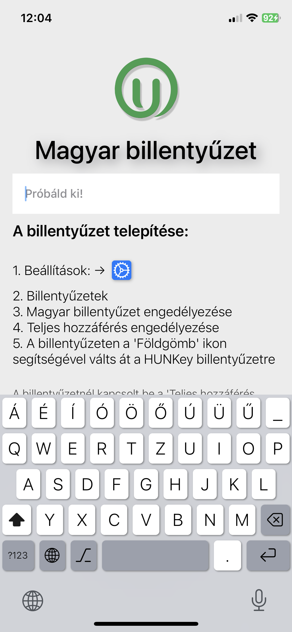 HUNKey a magyar iOS billentyűzet | UniOffice