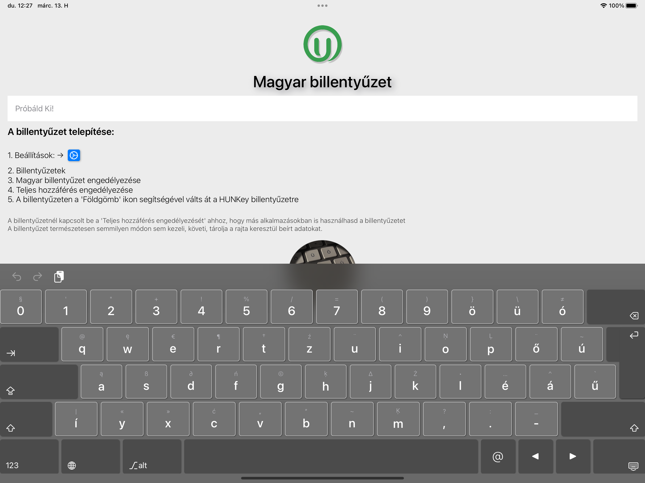 HUNKey a magyar iOS billentyűzet | UniOffice